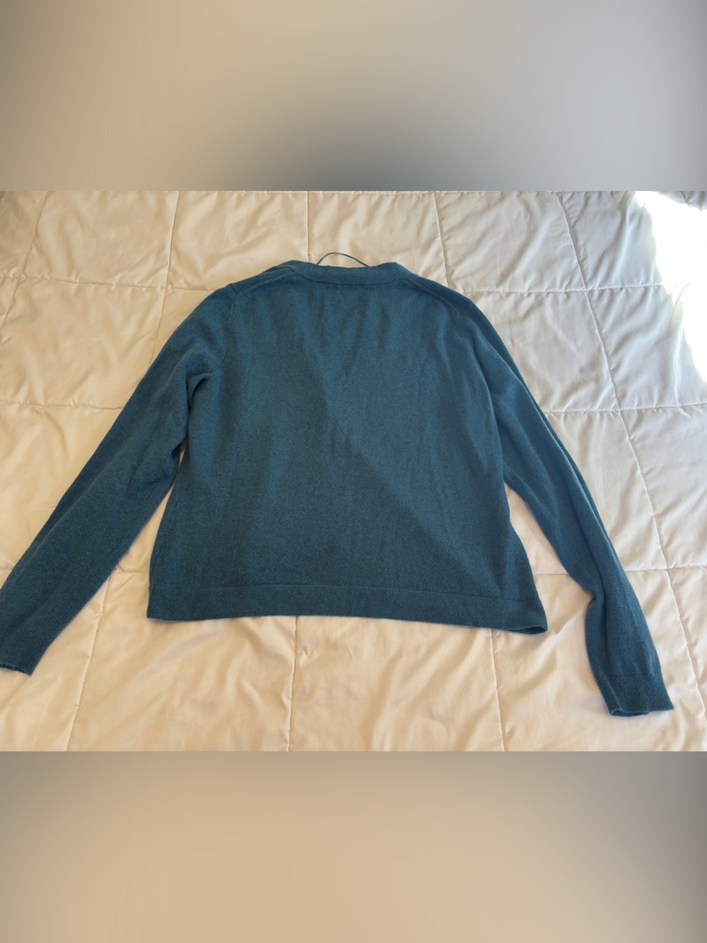Charter Club Teal Cashmere Cardigan - Picture 4 of 5